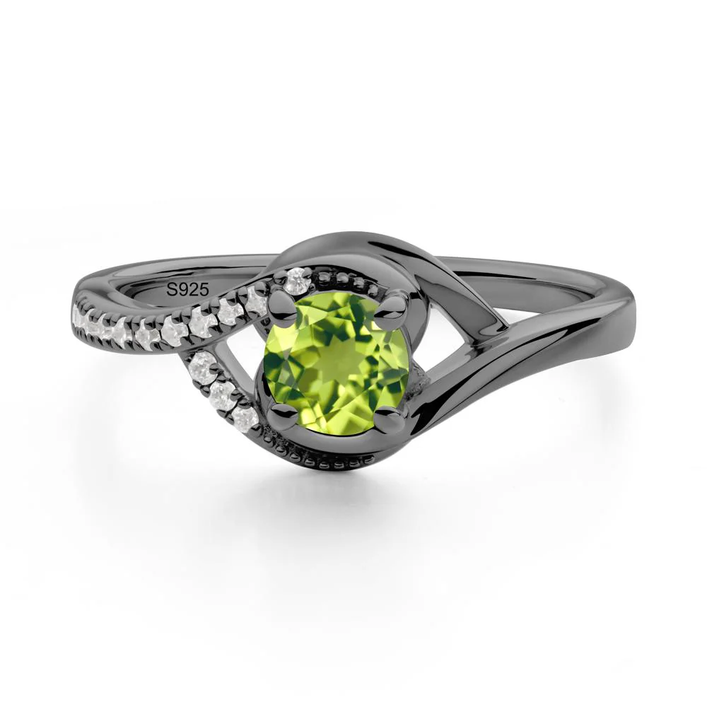 Round Peridot Bypass Statement Ring - Image 4