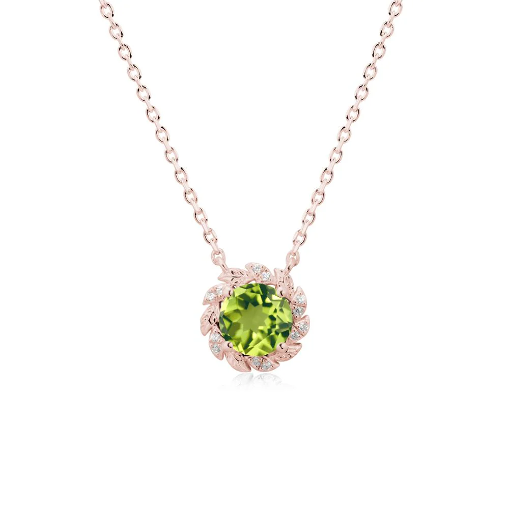 Round Peridot Flower Necklace - Image 5