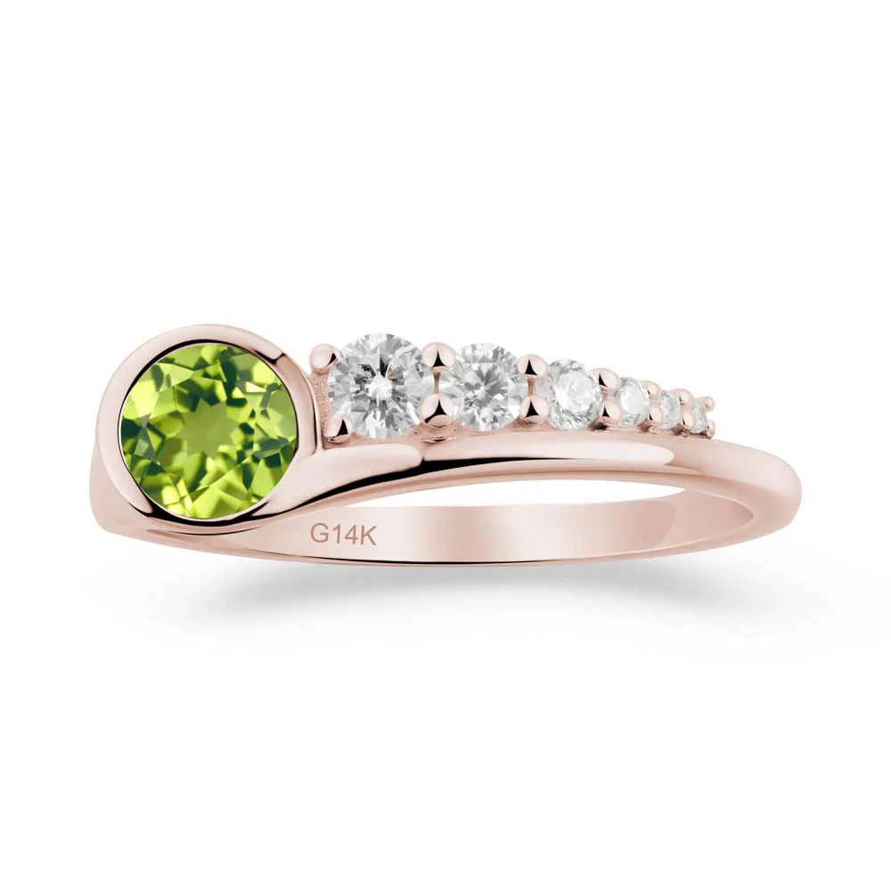 Round Peridot Graduated Bubble Ring - Image 3