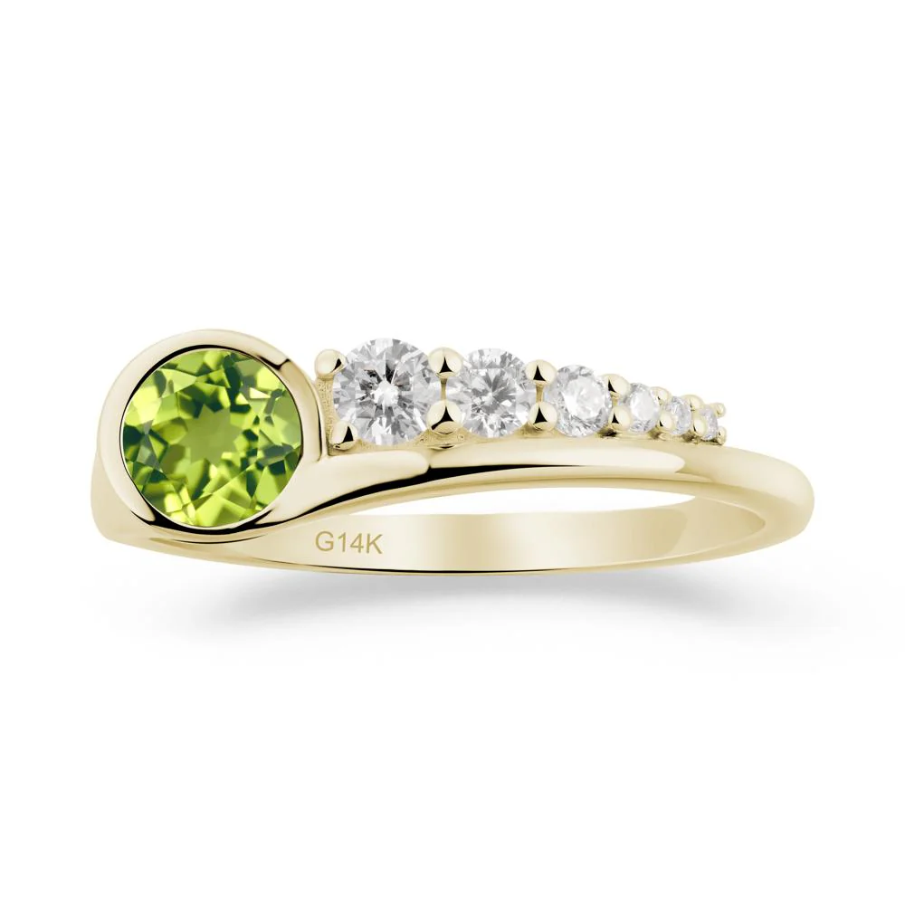Round Peridot Graduated Bubble Ring - Image 9