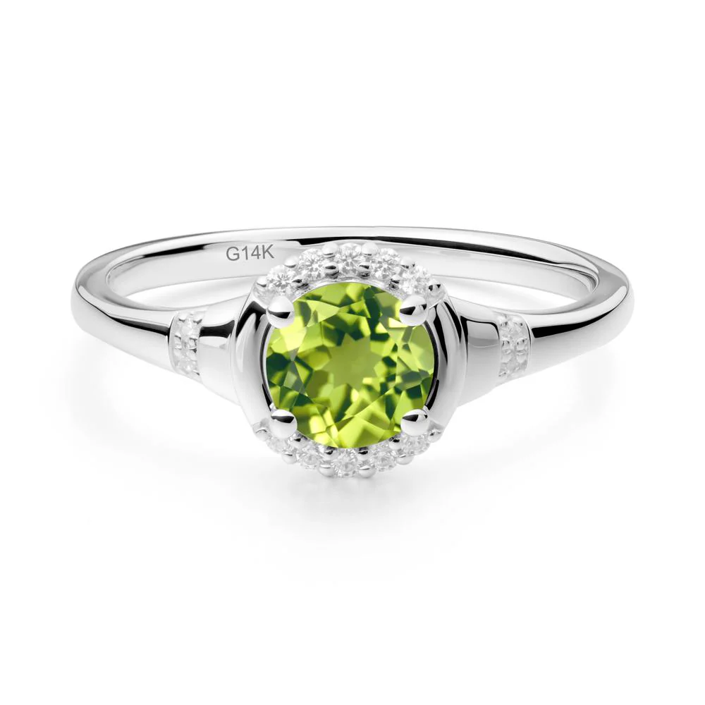 Round Peridot Halo Ring - Image 3