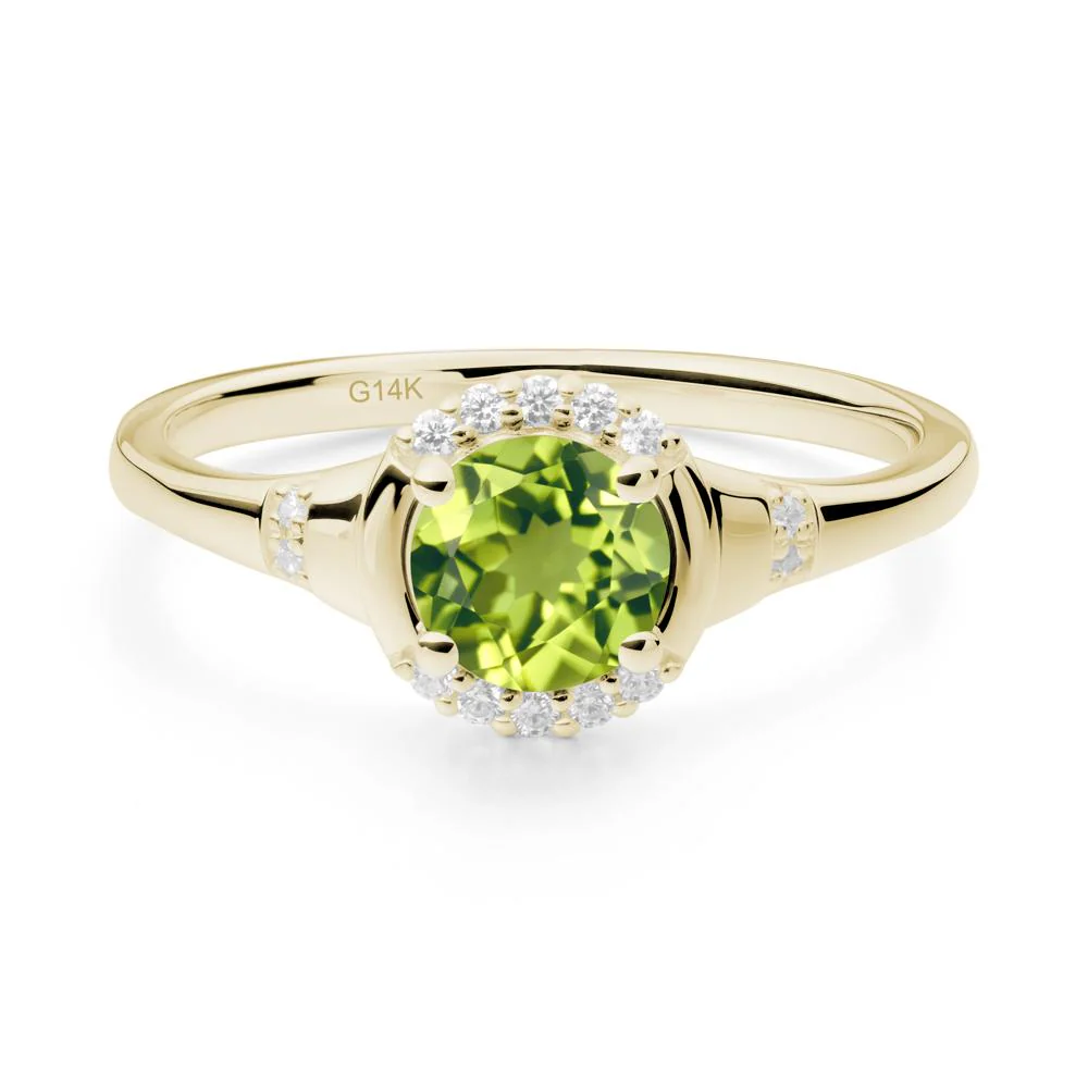 Round Peridot Halo Ring - Image 6