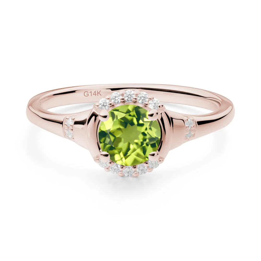 Round Peridot Halo Ring - Image 8