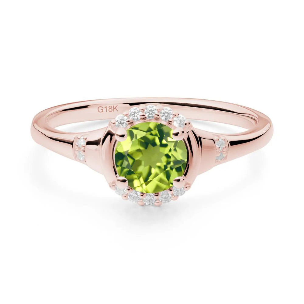 Round Peridot Halo Ring - Image 9