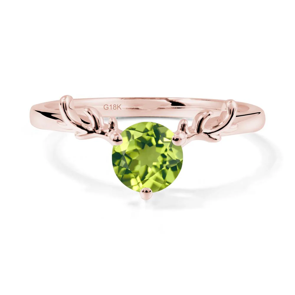 Round Peridot Antler Christmas Ring - Image 4