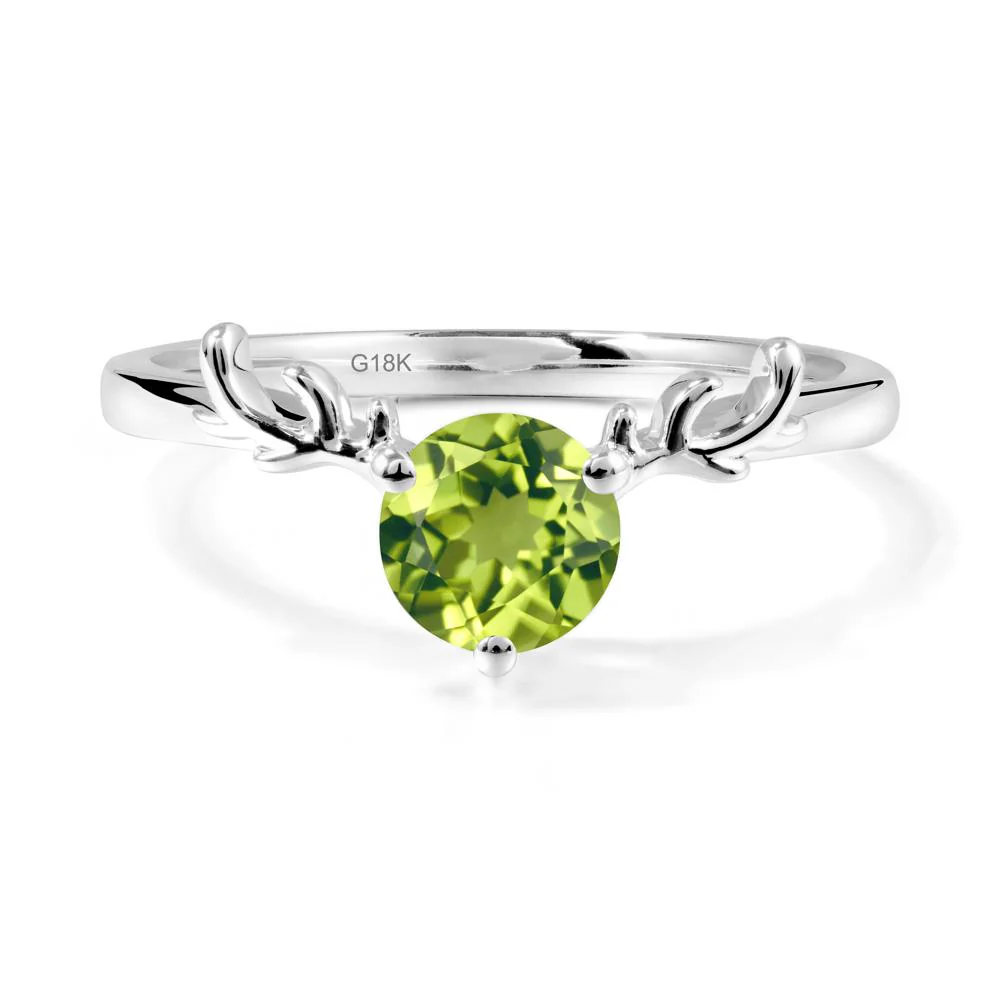 Round Peridot Antler Christmas Ring - Image 5