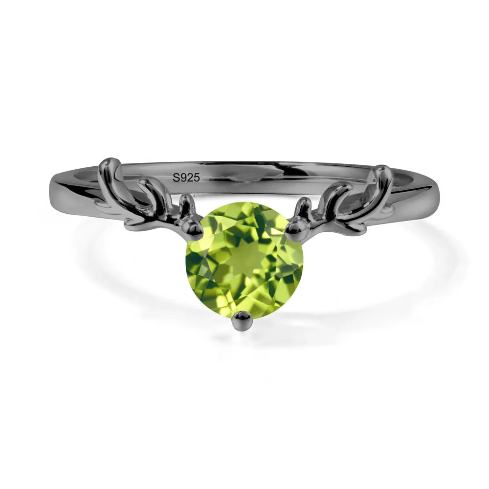 Round Peridot Antler Christmas Ring - Image 7