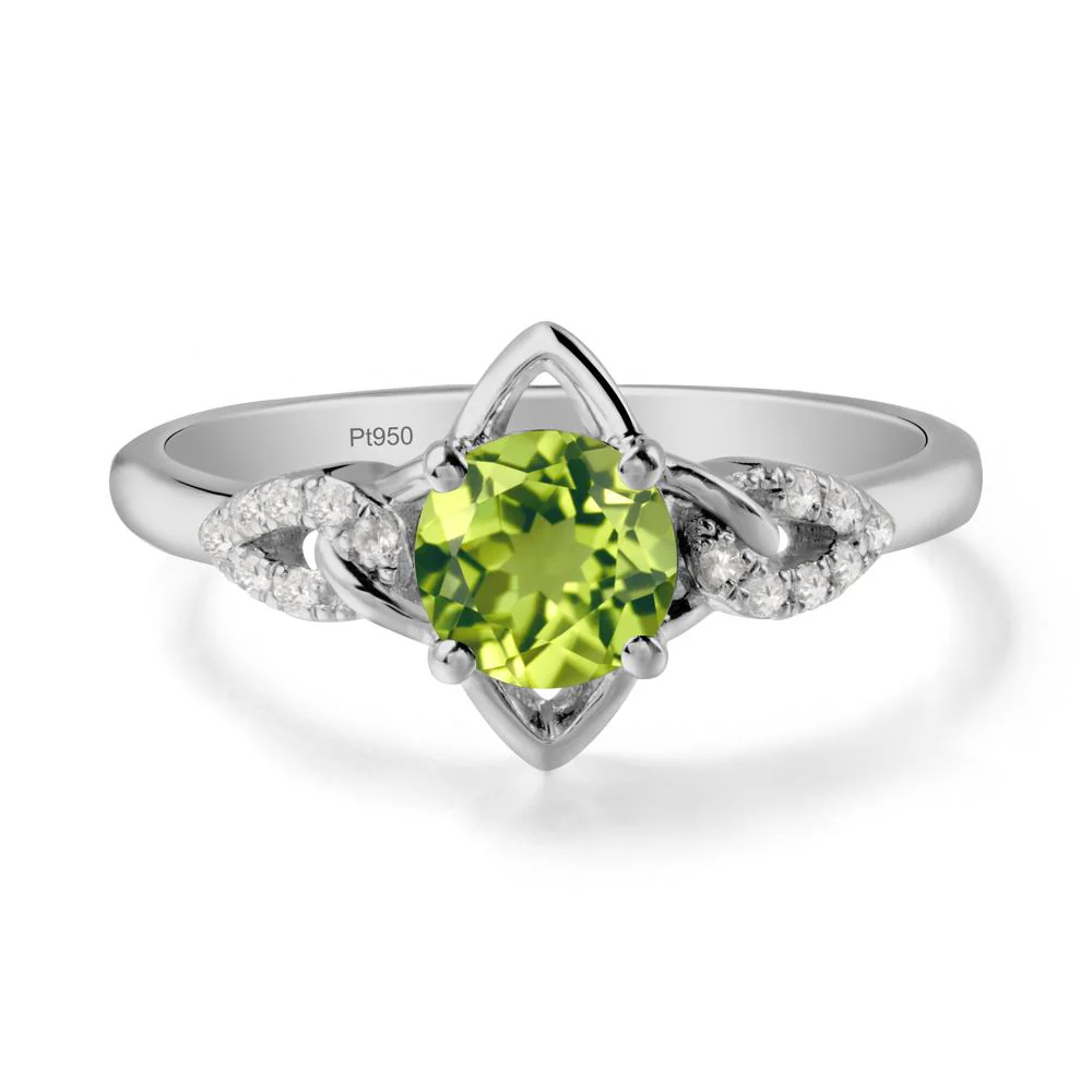 Floral Inspired Peridot Ring with Leaves