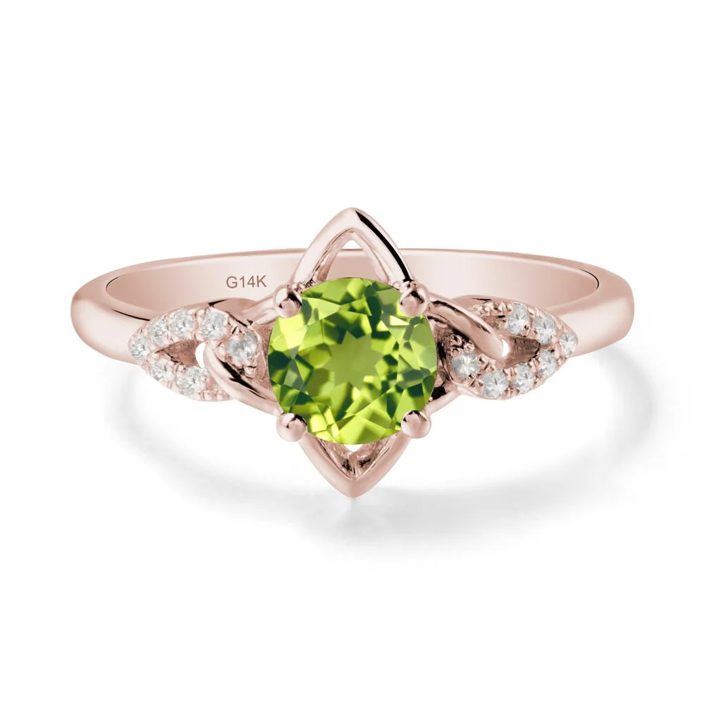 Floral Inspired Peridot Ring with Leaves - Image 2