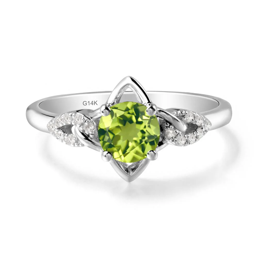 Floral Inspired Peridot Ring with Leaves - Image 3