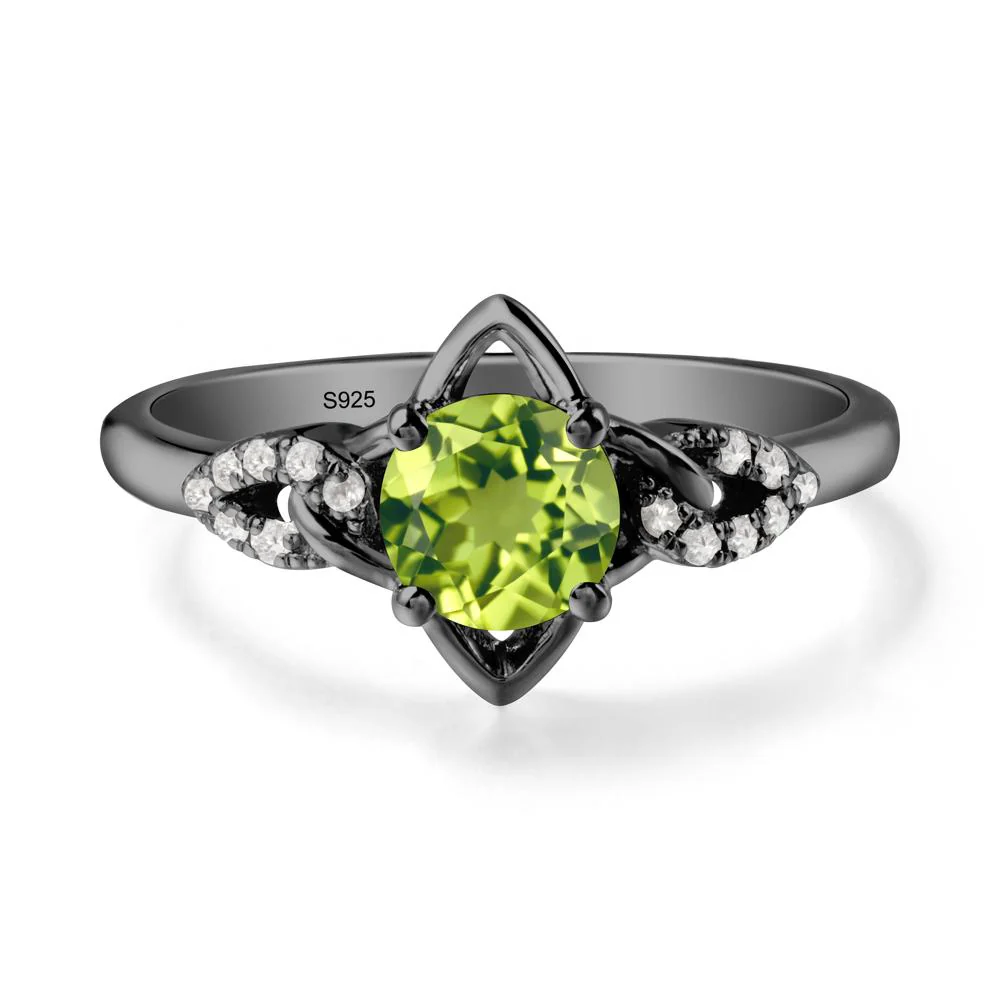 Floral Inspired Peridot Ring with Leaves - Image 8
