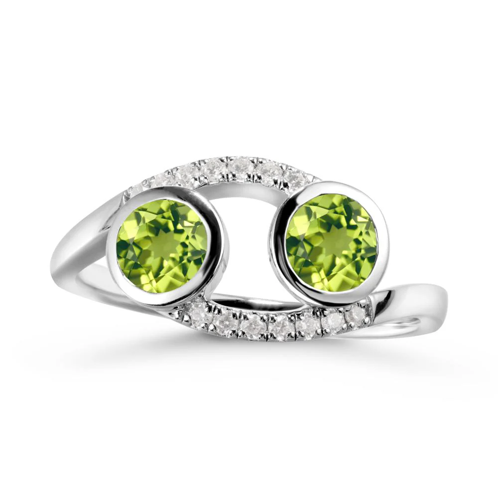 Round Peridot Two Stone Ring - Image 3