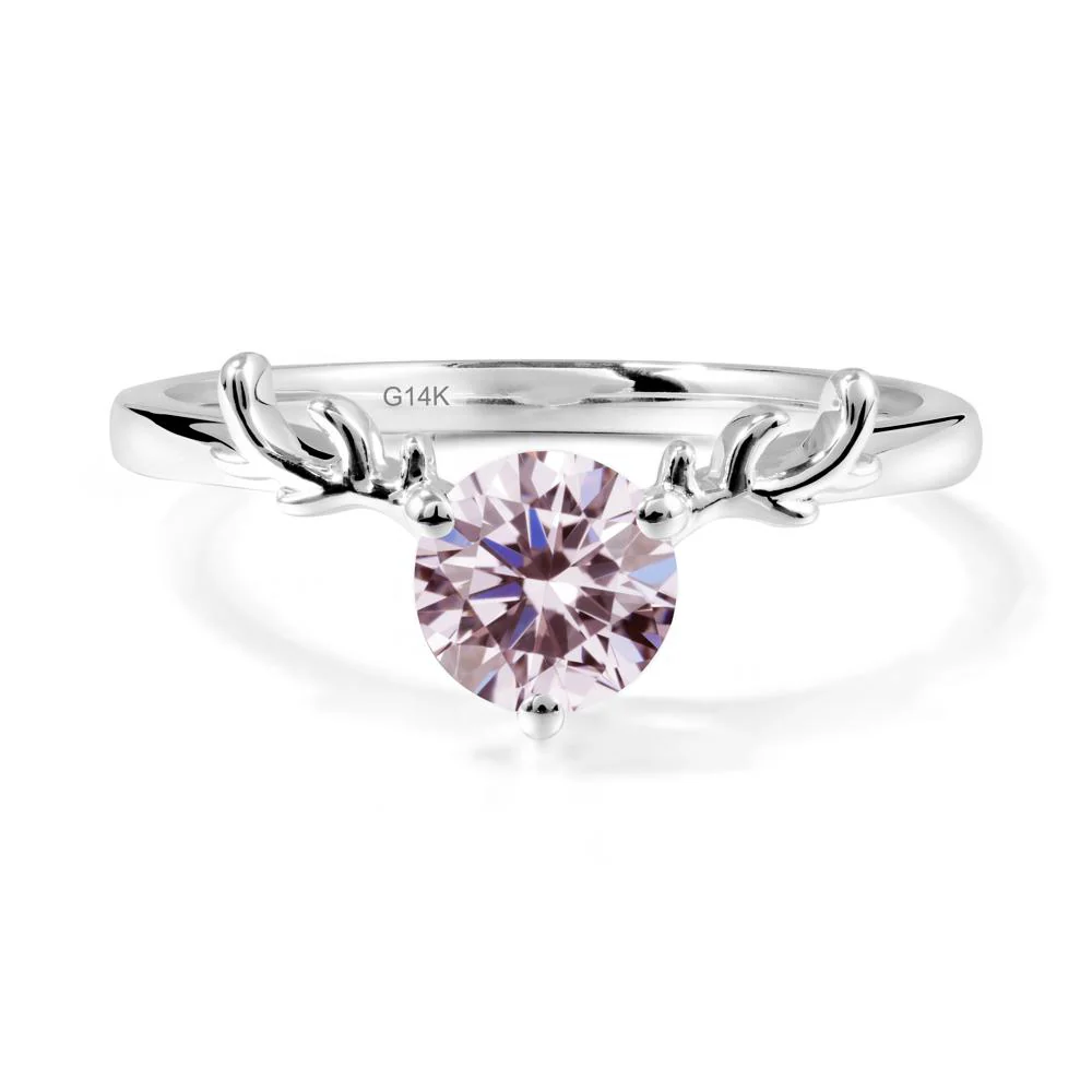 Round Pink Cubic Zirconia Reindeer Ring - Image 3