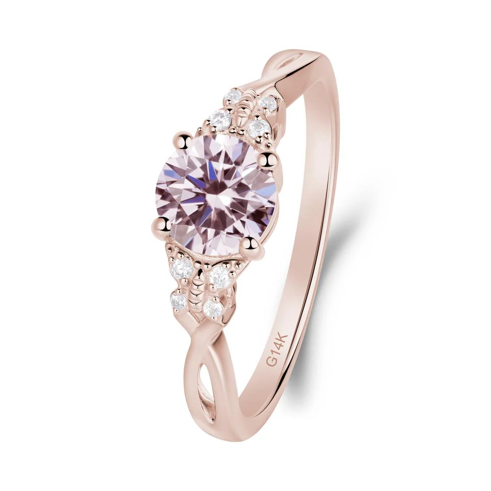 Round Pink Cubic Zirconia Butterfly Ring - Image 8