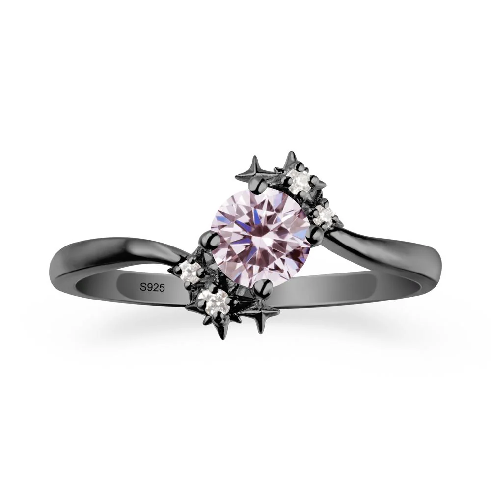 Round Pink Cubic Zirconia Bypass Ring - Image 7
