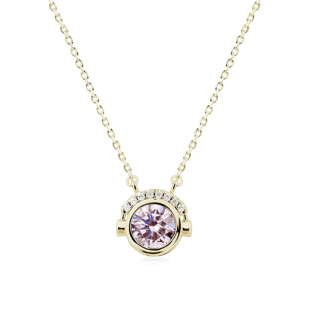 Round Pink Cubic Zirconia Headphones Necklace - Image 4