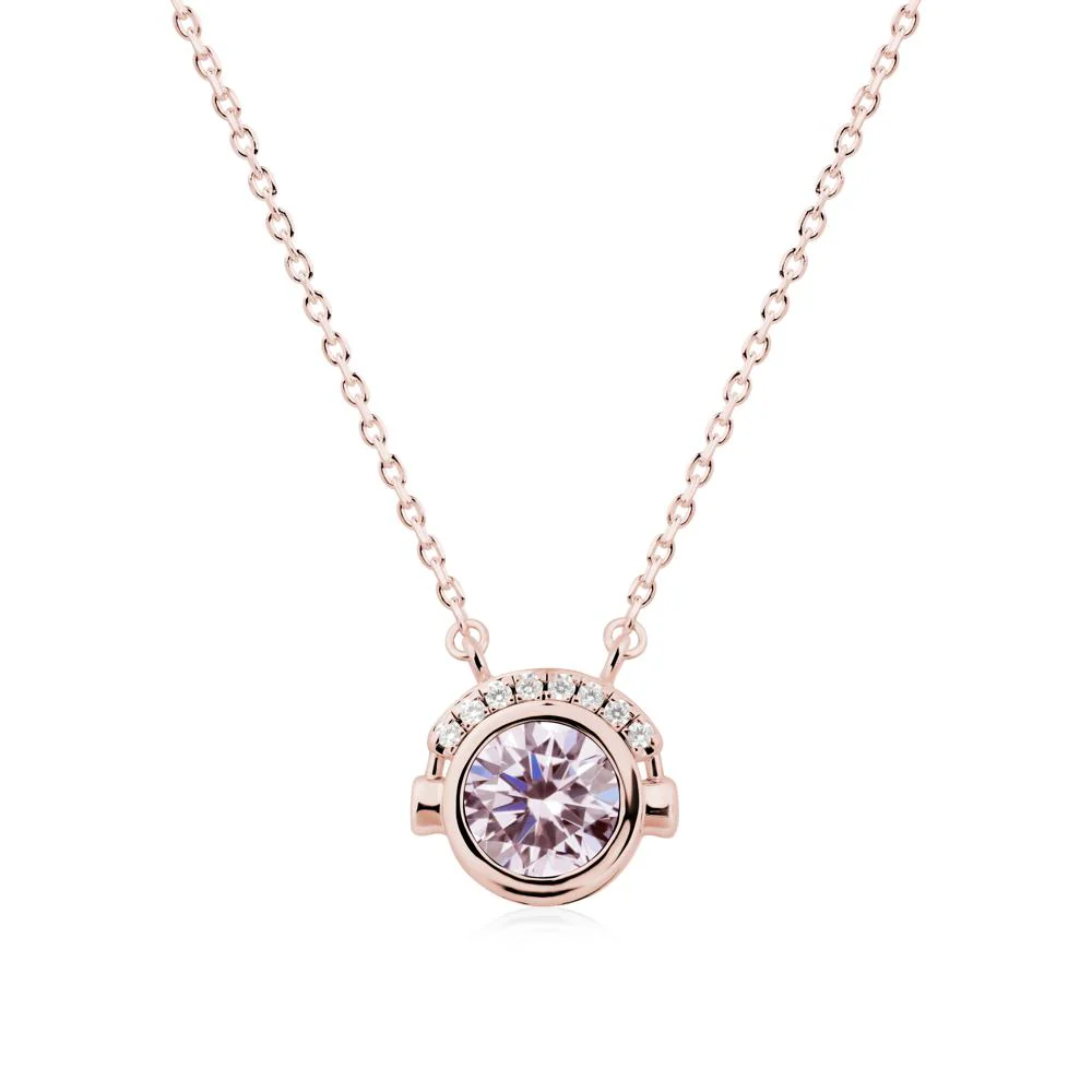 Round Pink Cubic Zirconia Headphones Necklace - Image 5