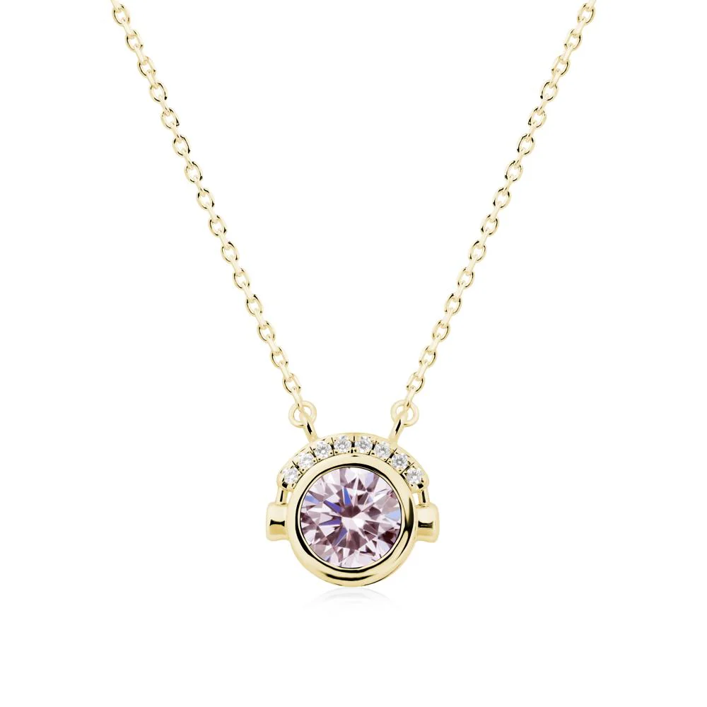 Round Pink Cubic Zirconia Headphones Necklace - Image 7