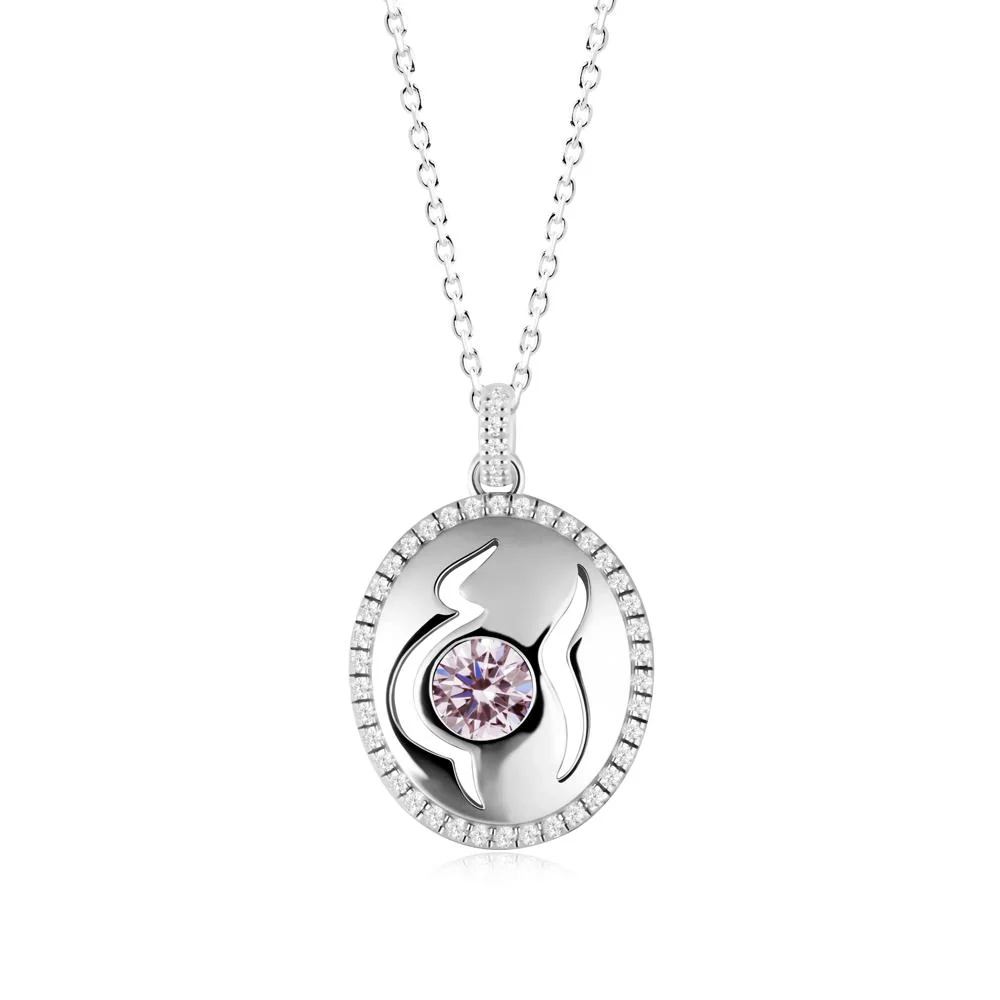 Pink Cubic Zirconia Necklace for Pregnant Women