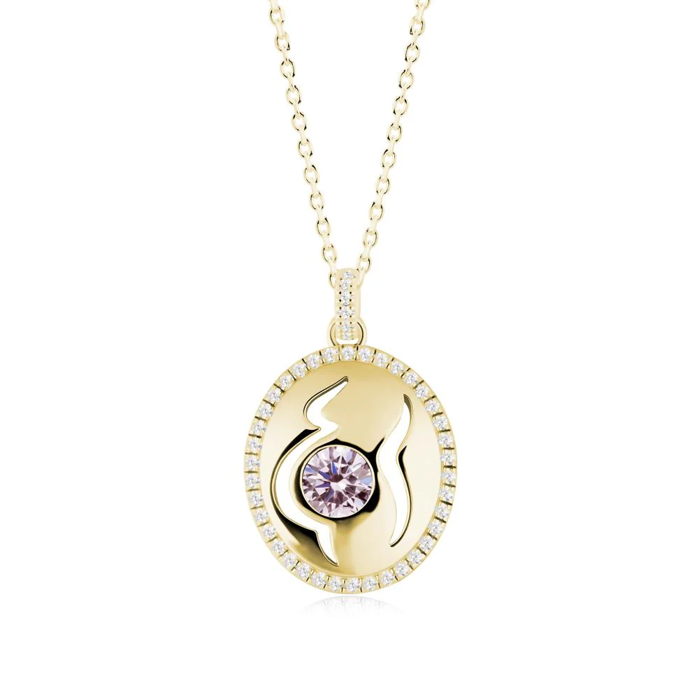 Pink Cubic Zirconia Necklace for Pregnant Women - Image 8