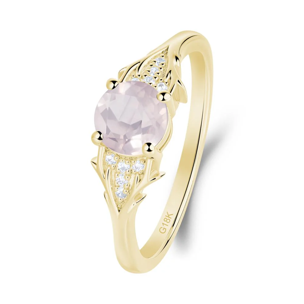 Round Rose Quartz Branch Engagement Ring - Image 9