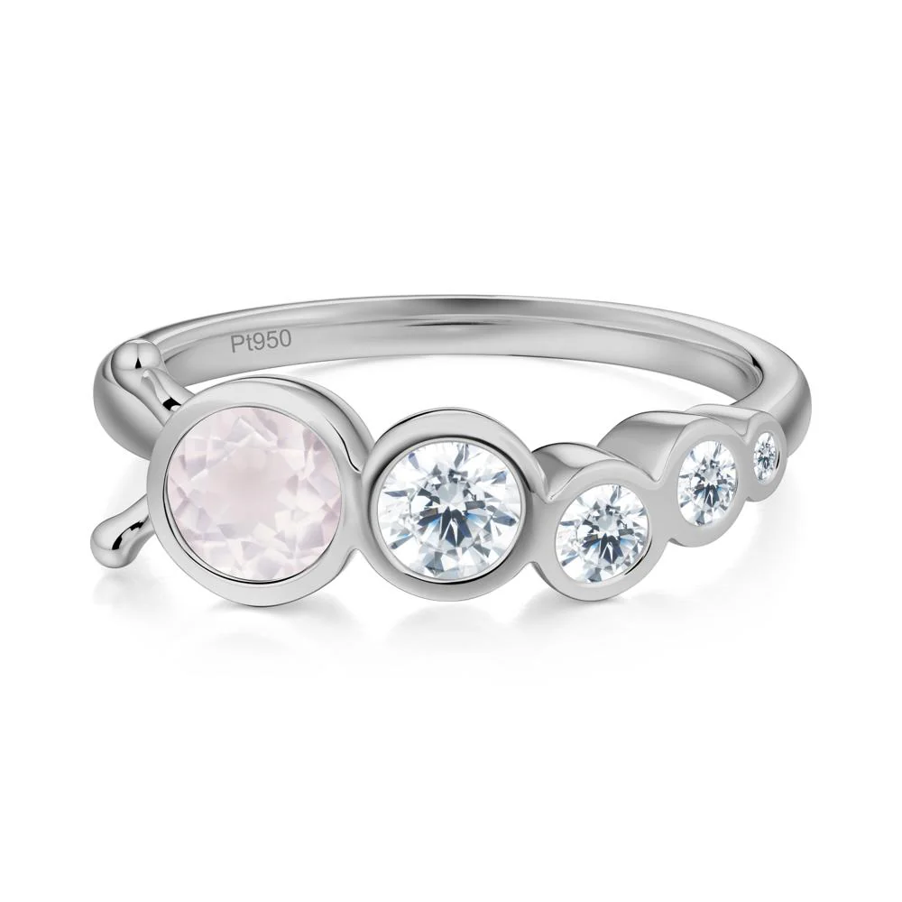 Round Rose Quartz Bubble Ring - Image 8
