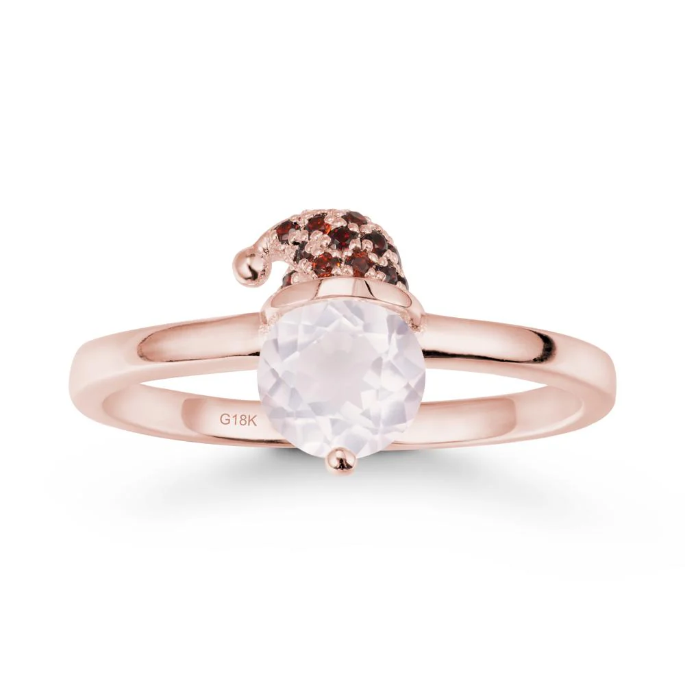 Round Rose Quartz Creative Ring In 14K Rose Gold - Image 5