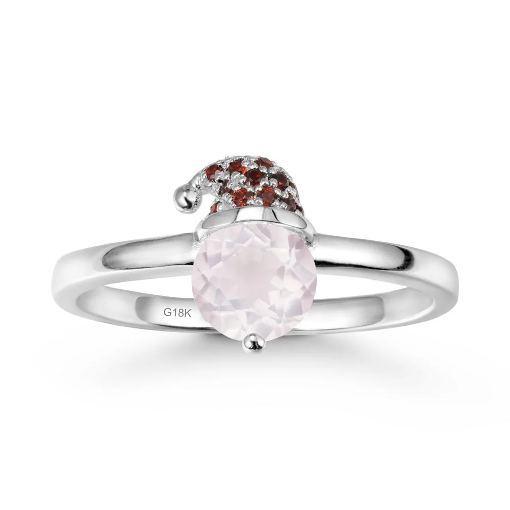 Round Rose Quartz Creative Ring In 14K Rose Gold - Image 6