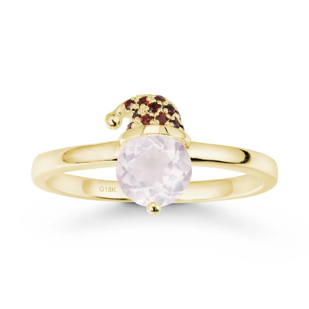 Round Rose Quartz Creative Ring In 14K Rose Gold - Image 7