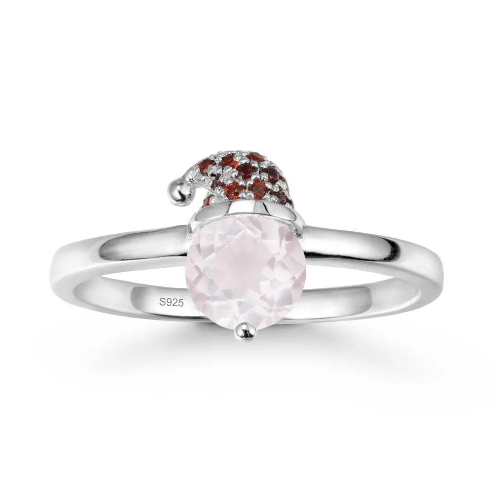 Round Rose Quartz Creative Ring In 14K Rose Gold - Image 9
