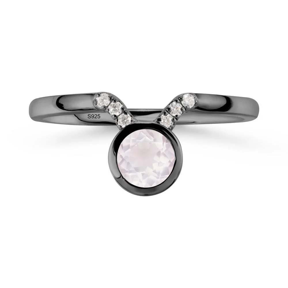 Round Rose Quartz Taurus Zodiac Ring-Sensual & Loyal - Image 7