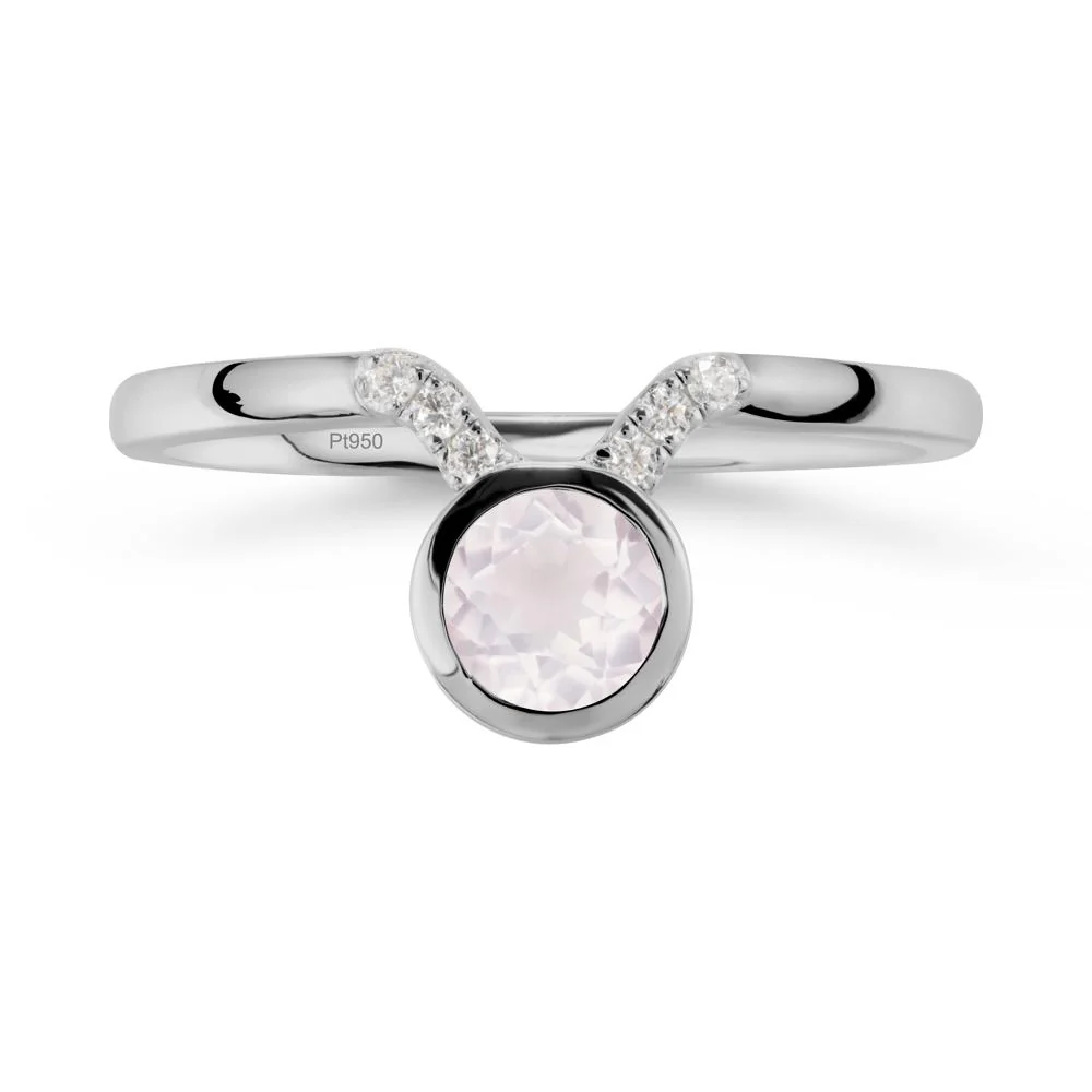 Round Rose Quartz Taurus Zodiac Ring-Sensual & Loyal - Image 8