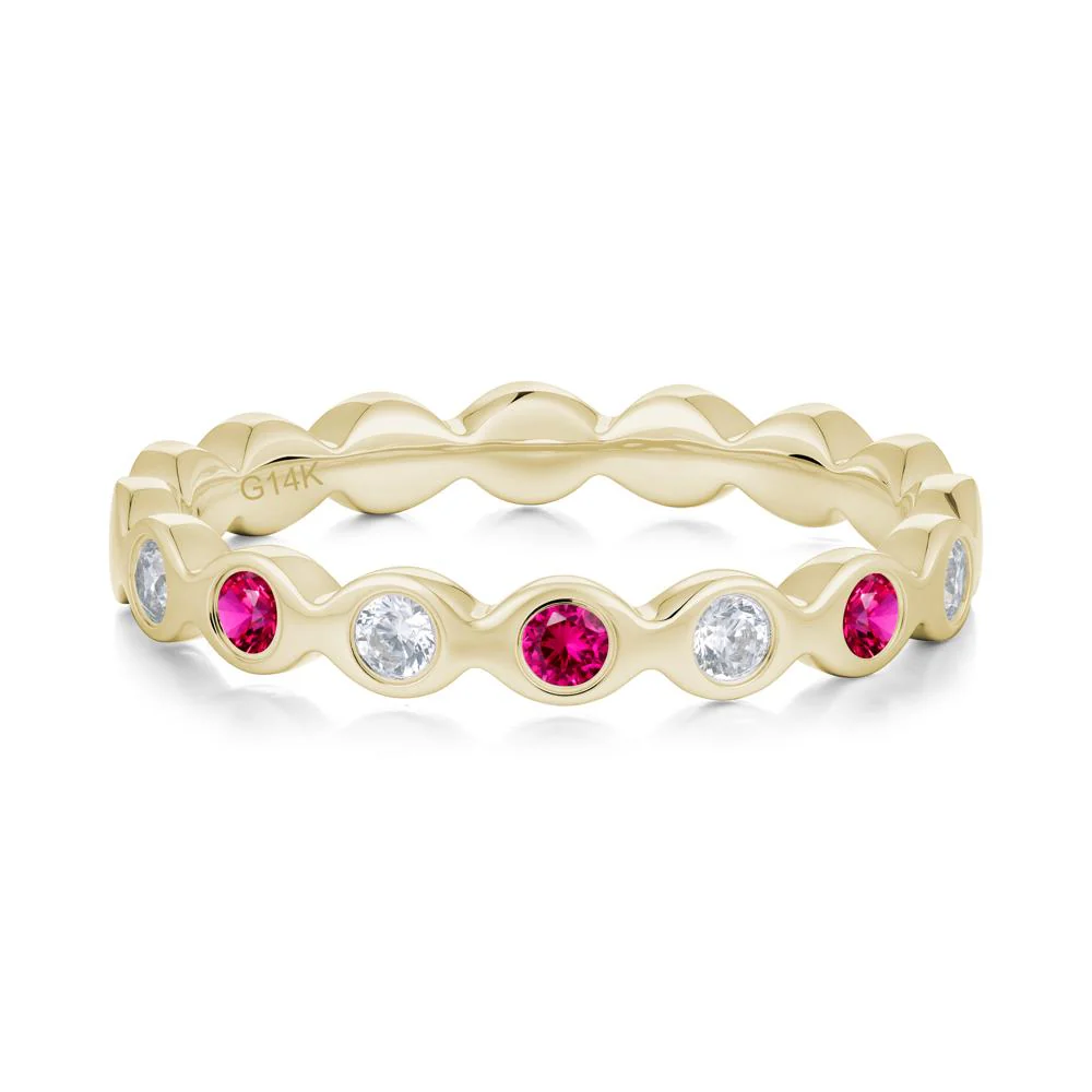 Round Ruby and Cubic Zirconia Eternity Ring - Image 5
