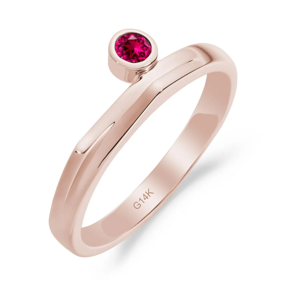 Round Ruby Bezel Ring - Image 2