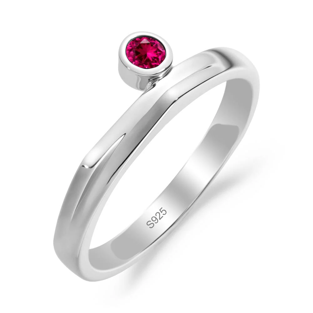 Round Ruby Bezel Ring - Image 5