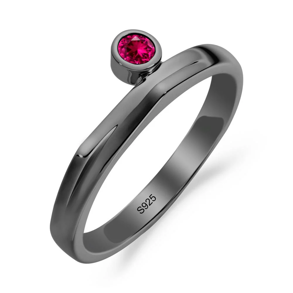 Round Ruby Bezel Ring - Image 8
