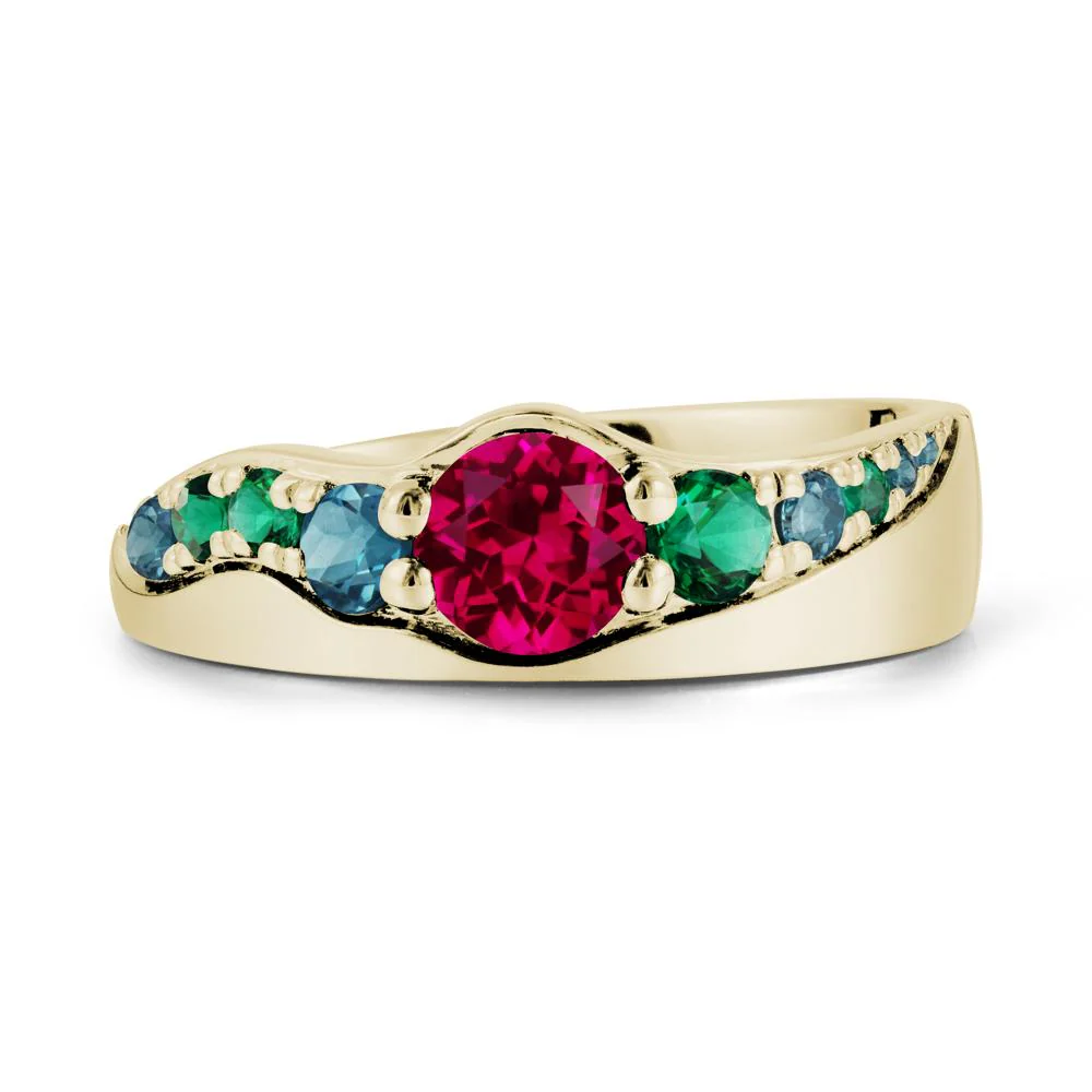 Round Ruby Cluster Ring - Image 3