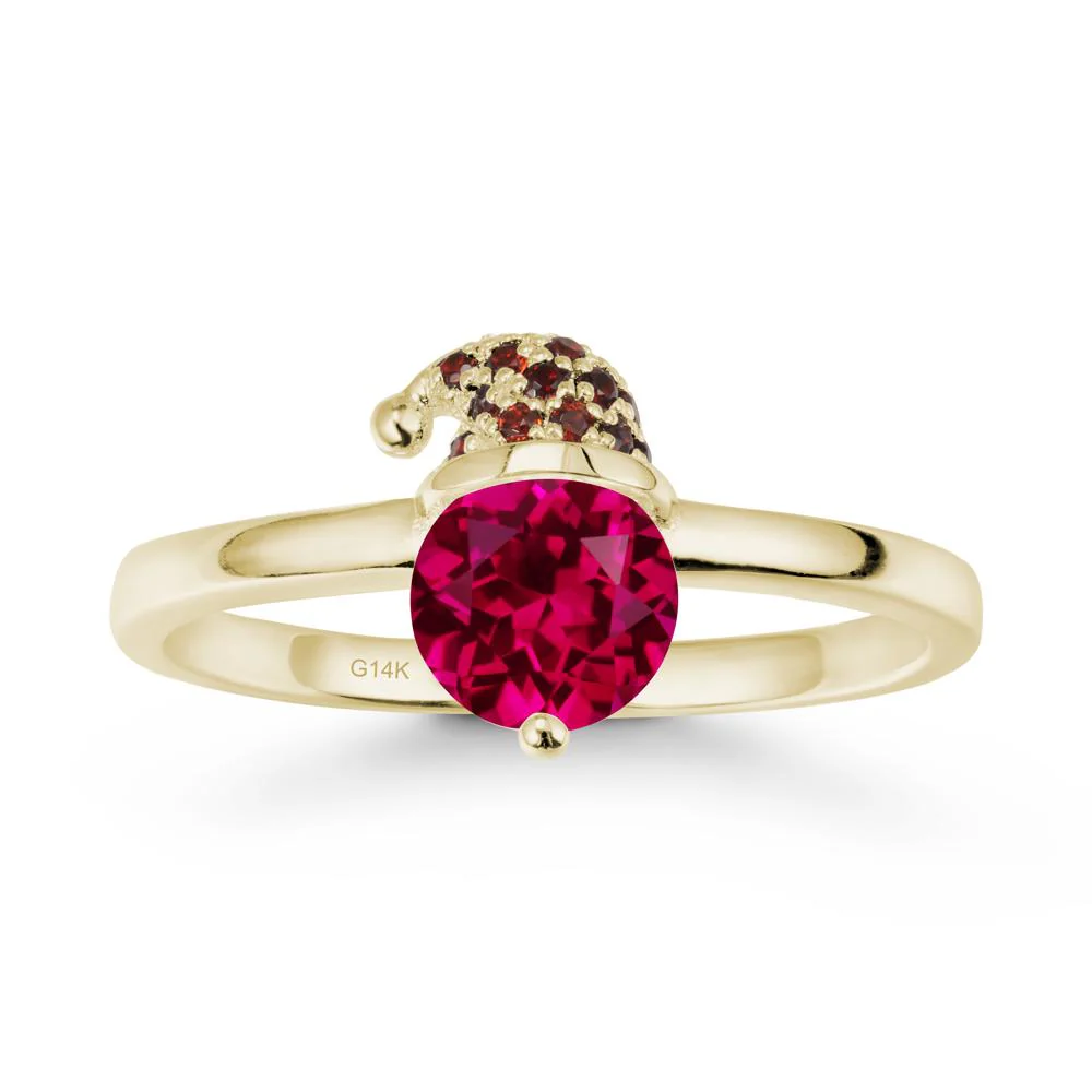 Round Ruby Creative Ring In 14K Rose Gold - Image 4