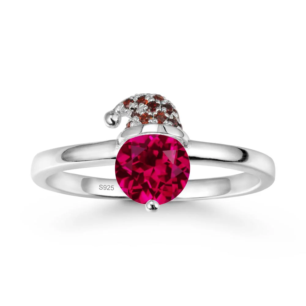 Round Ruby Creative Ring In 14K Rose Gold - Image 9