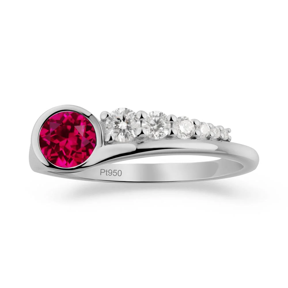Round Ruby Graduated Bubble Ring - Image 6