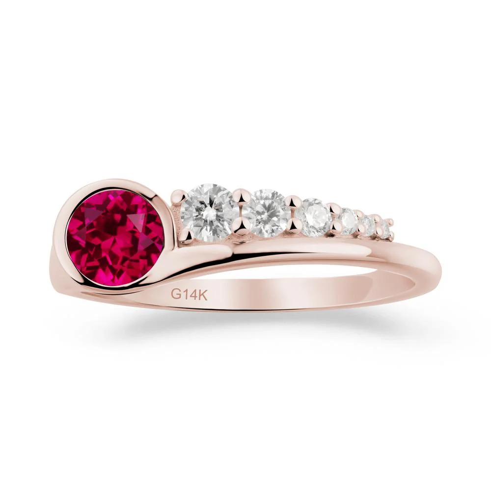 Round Ruby Graduated Bubble Ring - Image 8