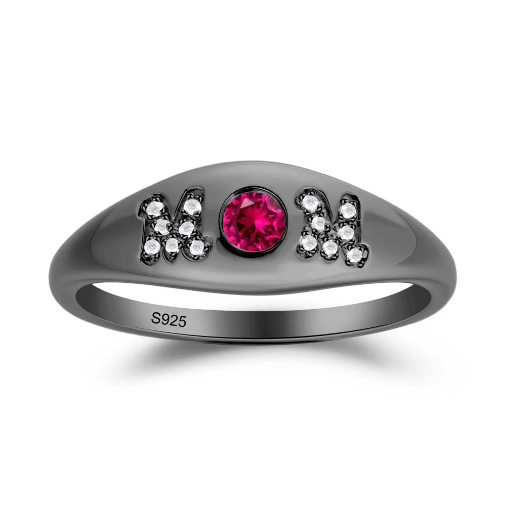 Round Ruby Mother's Ring - Image 9
