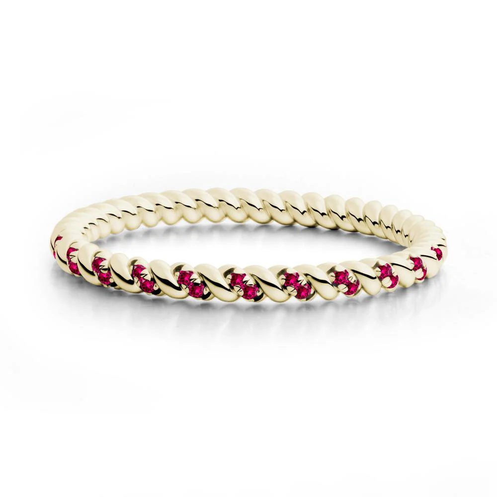 Round Ruby Rope Twist Eternity Ring - Image 6