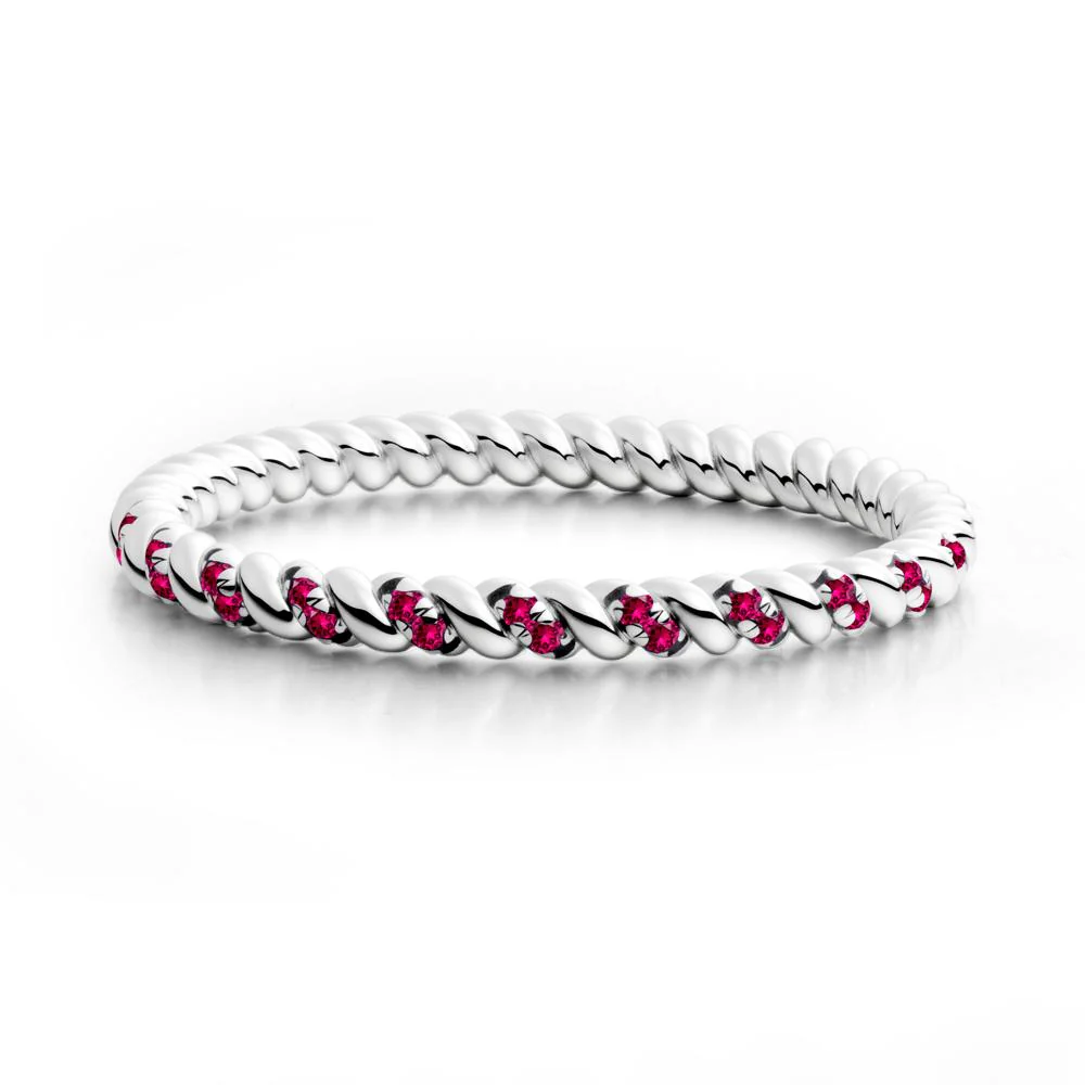 Round Ruby Rope Twist Eternity Ring - Image 8