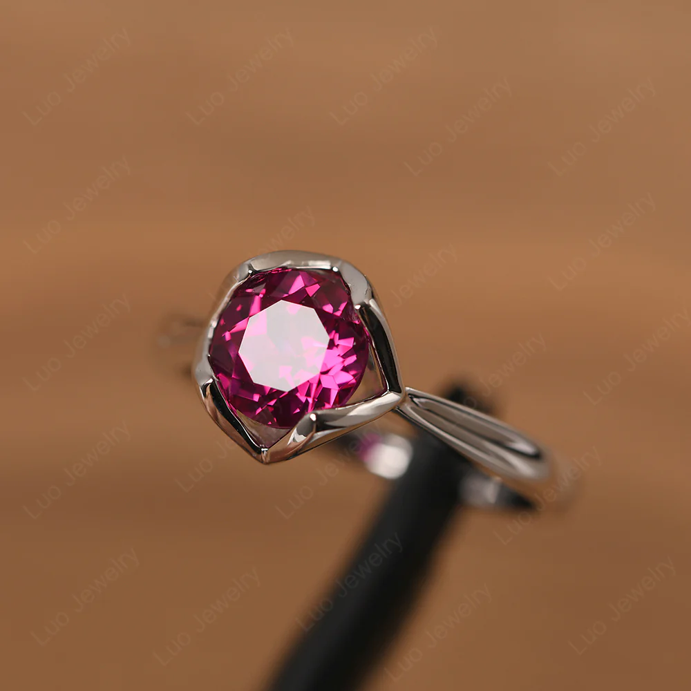 Ruby Lotus Flower Engagement Ring - Image 2