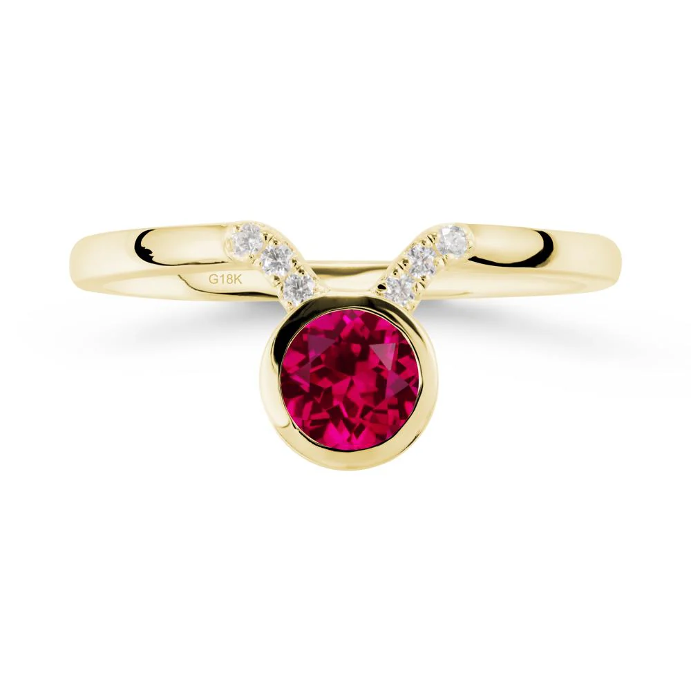 Round Ruby Taurus Zodiac Ring-Sensual & Loyal - Image 6