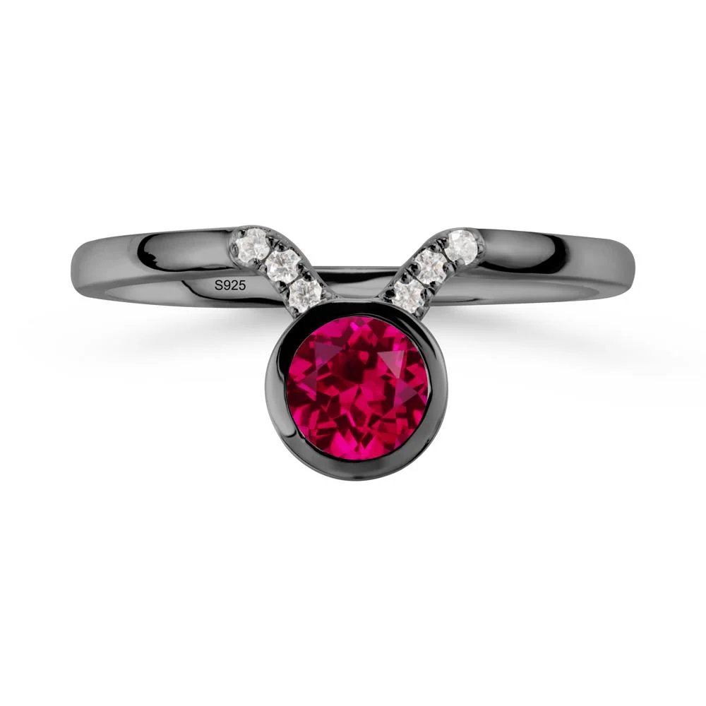 Round Ruby Taurus Zodiac Ring-Sensual & Loyal - Image 7