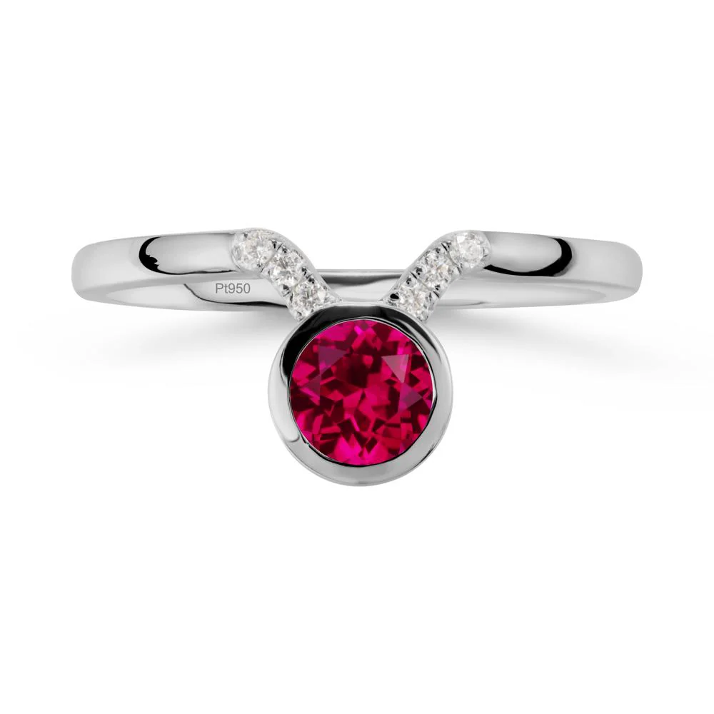 Round Ruby Taurus Zodiac Ring-Sensual & Loyal - Image 8