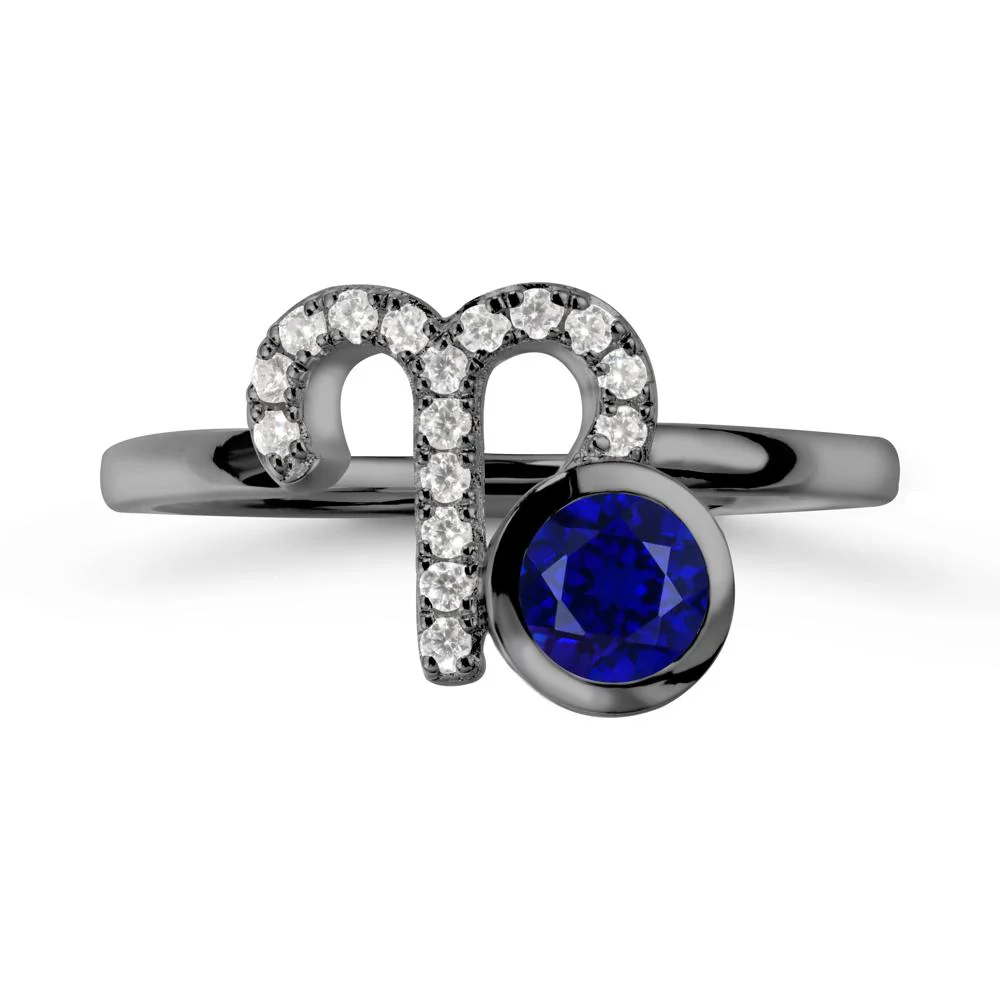 Round Sapphire Aries Zodiac Ring-Bold & Ambitious - Image 8