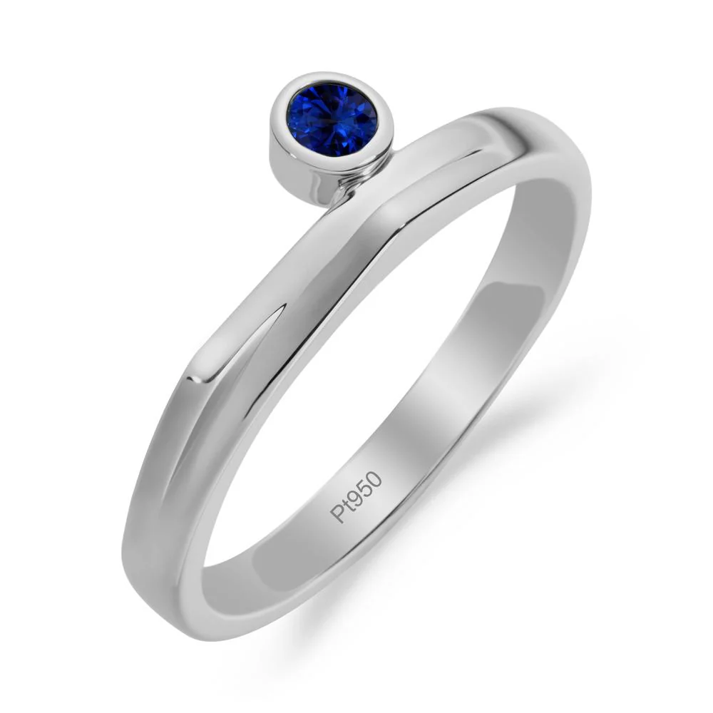 Round Sapphire Bezel Ring
